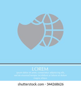 shield icon with a world globe