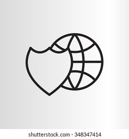 shield icon with a world globe