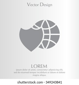 shield icon with a world globe