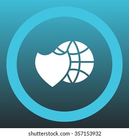 shield icon with a world globe