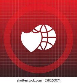 shield icon with a world globe