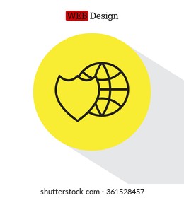 shield icon with a world globe