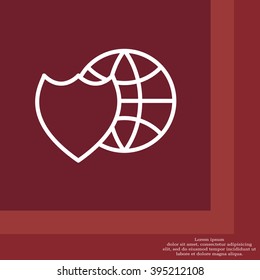 shield icon with a world globe
