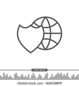shield icon with a world globe