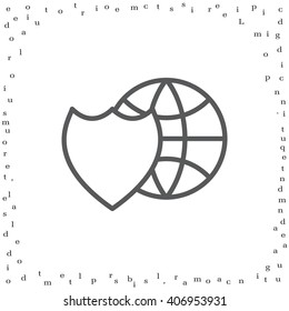 shield icon with a world globe