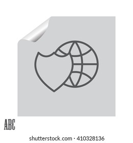 shield icon with a world globe