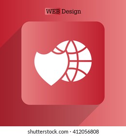 shield icon with a world globe