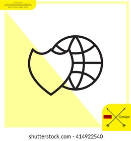 shield icon with a world globe