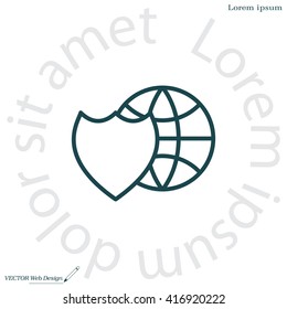 shield icon with a world globe