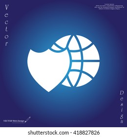shield icon with a world globe