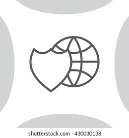 shield icon with a world globe