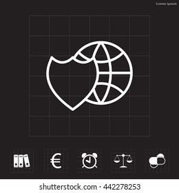 shield icon with a world globe