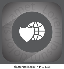 shield icon with a world globe