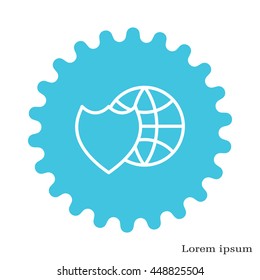 shield icon with a world globe
