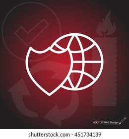 shield icon with a world globe