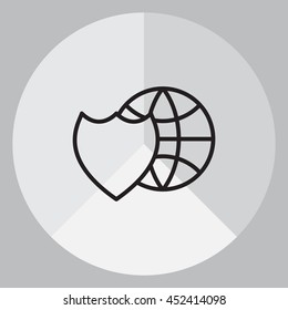 shield icon with a world globe