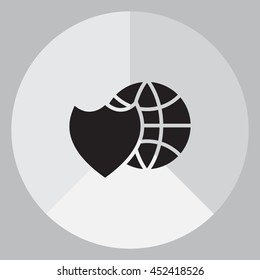 shield icon with a world globe