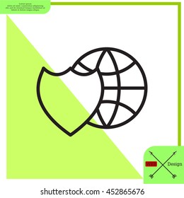 shield icon with a world globe