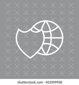 shield icon with a world globe
