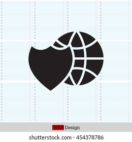 shield icon with a world globe