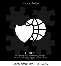 shield icon with a world globe