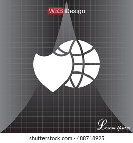 shield icon with a world globe