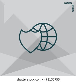 shield icon with a world globe