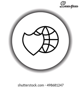 shield icon with a world globe