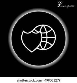 shield icon with a world globe