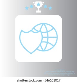 shield icon with a world globe