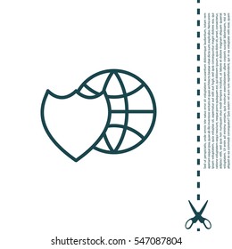 shield icon with a world globe