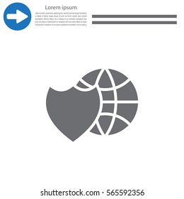 shield icon with a world globe