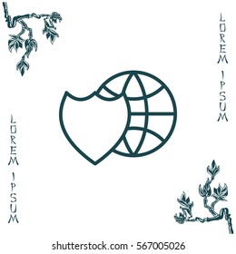 shield icon with a world globe