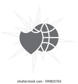 shield icon with a world globe