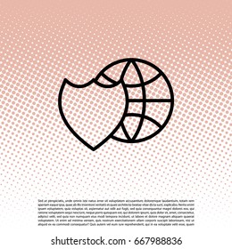 shield icon with a world globe. vector illustration