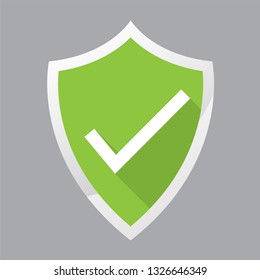 Shield icon,check mark on background, vector design