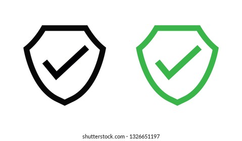 Shield icon,check mark on background, vector design
