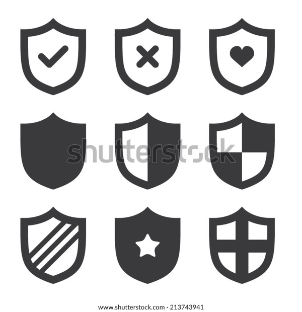Shield Icons Stock Vector (Royalty Free) 213743941