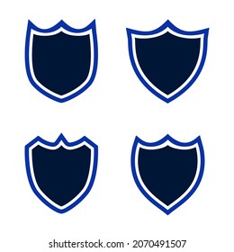 shield icons with blue contour