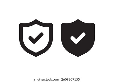Shield icons with check mark symbol Vector