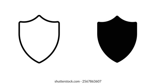 Shield icons collection in Filled flat and thin line style.