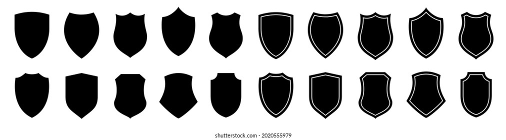 Shield icons collection isolated. Shield icon. Protect shield signs vector. Shields symbols set.