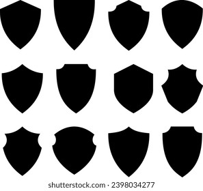 Colección de iconos de escudo aislada. Icono Escudo. Proteger el vector de signos de blindaje. Símbolos de escudos establecidos.	