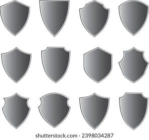 Shield icons collection isolated. Shield icon. Protect shield signs vector. Shields symbols set.	