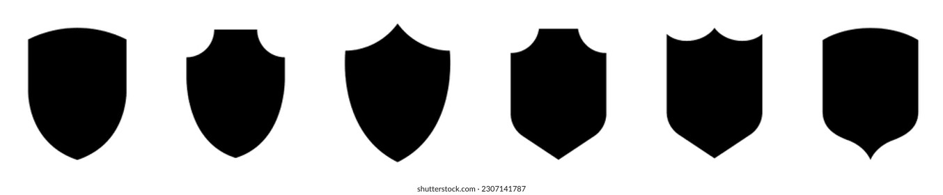 Shield icons collection. Protect shield set. Set of shields. Protection. Different shields.