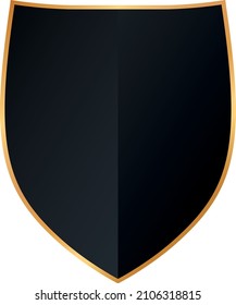 shield icons with gold frame on white background	