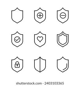 Shield Icons line vector collections.
