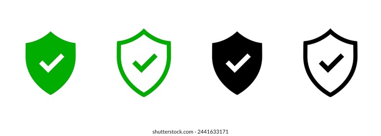 Iconos de escudo. Protección, colección de símbolos de escudo de seguridad. Conjunto de iconos vectoriales de escudo. Vector