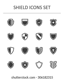 Shield icons set.