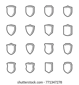 Shield icons set